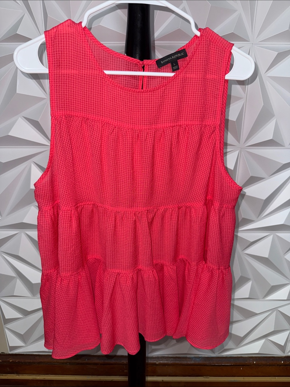 Banana Republic Coral Pink Tiered Sleeveless Tank